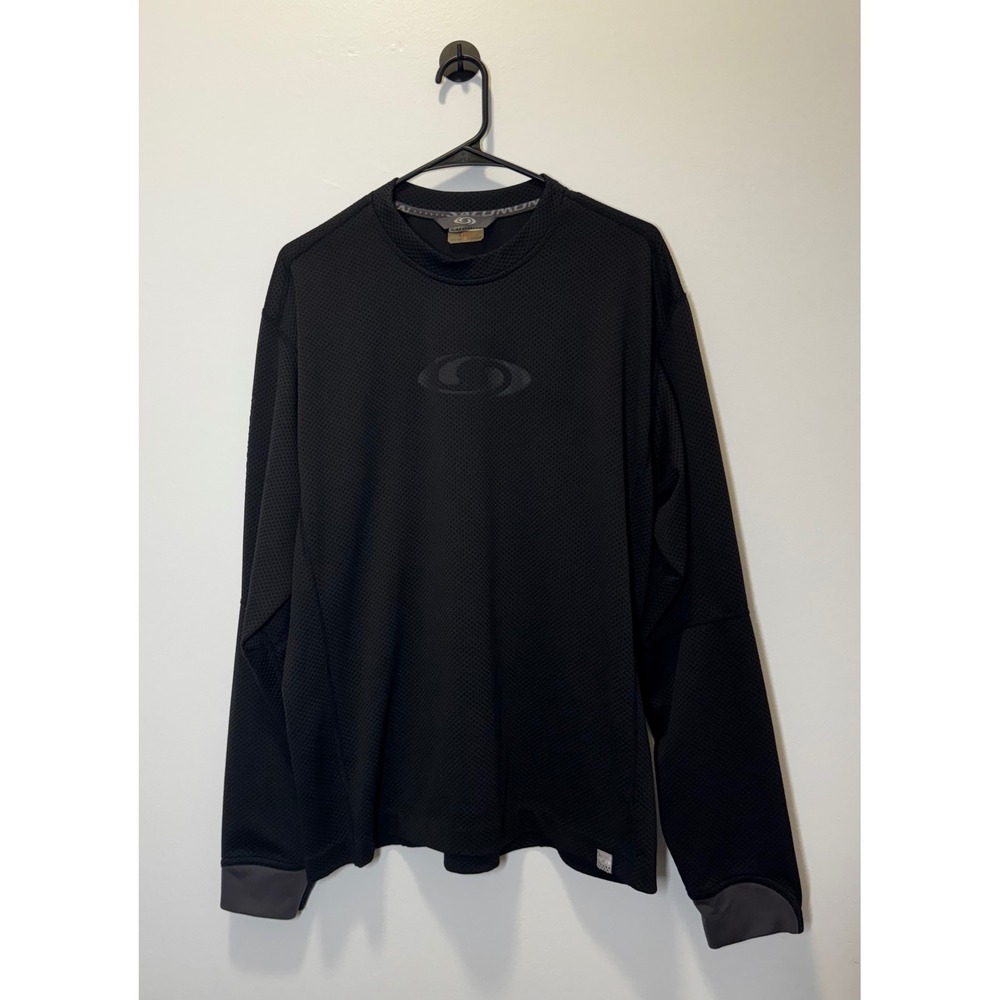 Vintage Salomon Mens Long Sleeve Mesh Performance Shirt Black L Activewear